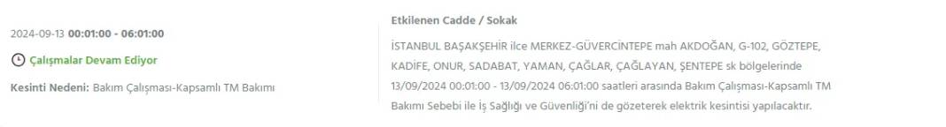 İstanbullular dikkat: BEDAŞ'tan13 Eylül cuma için elektrik kesintisi duyurusu 13